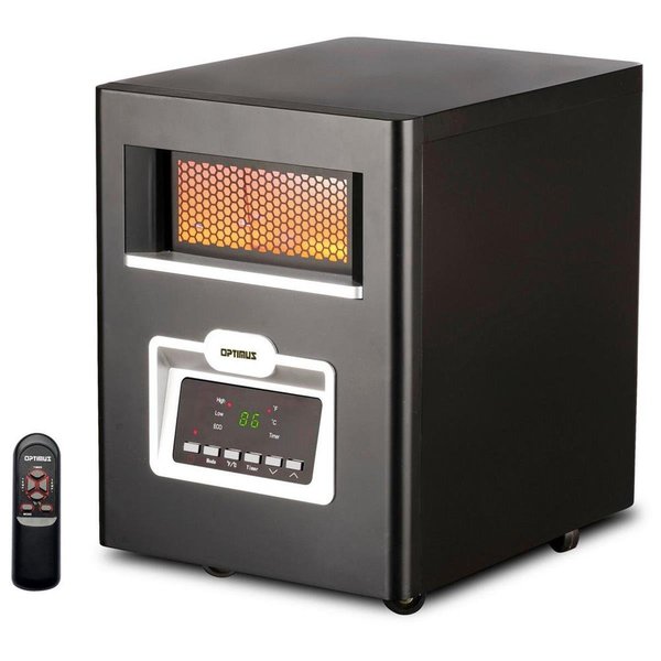 Optimus Infrared Quartz Heater with Remote Control - Black OP382493